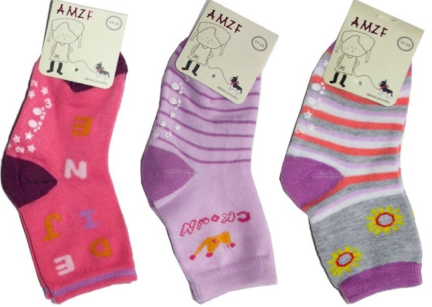 6 párů - protiskluzové dívčí ponožky